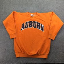 Vintage Auburn Tigers Sweatshirt Mens Medium Orange Spell Out Campus Designs