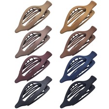 French Flat Hair Clips 8 Pack Non-Slip Large Matte Neutral Claws Thick Thin