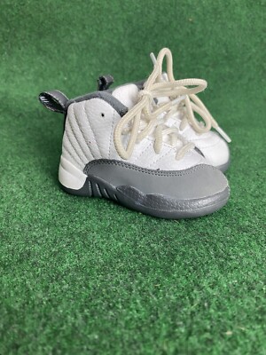 Nike Air Jordan 12 Retro BT Dark Grey White Toddler Size 4C 850000-160