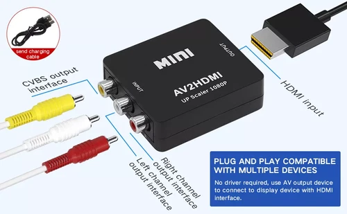1080P HDMI zu AV Konverter HDMI Auf Cinch Adapter HDMI to AV HD Video Converter - Bild 5 von 5