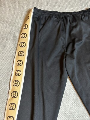Gucci GG Technical Jersey Track Pants Men's Large Black Authentic