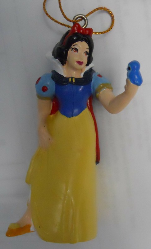 Disney SNOW WHITE with Blue Bird PVC Christmas Ornament Fairest Princess 7 Dwarf