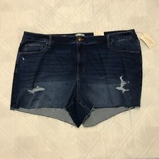Universal Thread High Rise Midi distressed blue jean shorts size 28