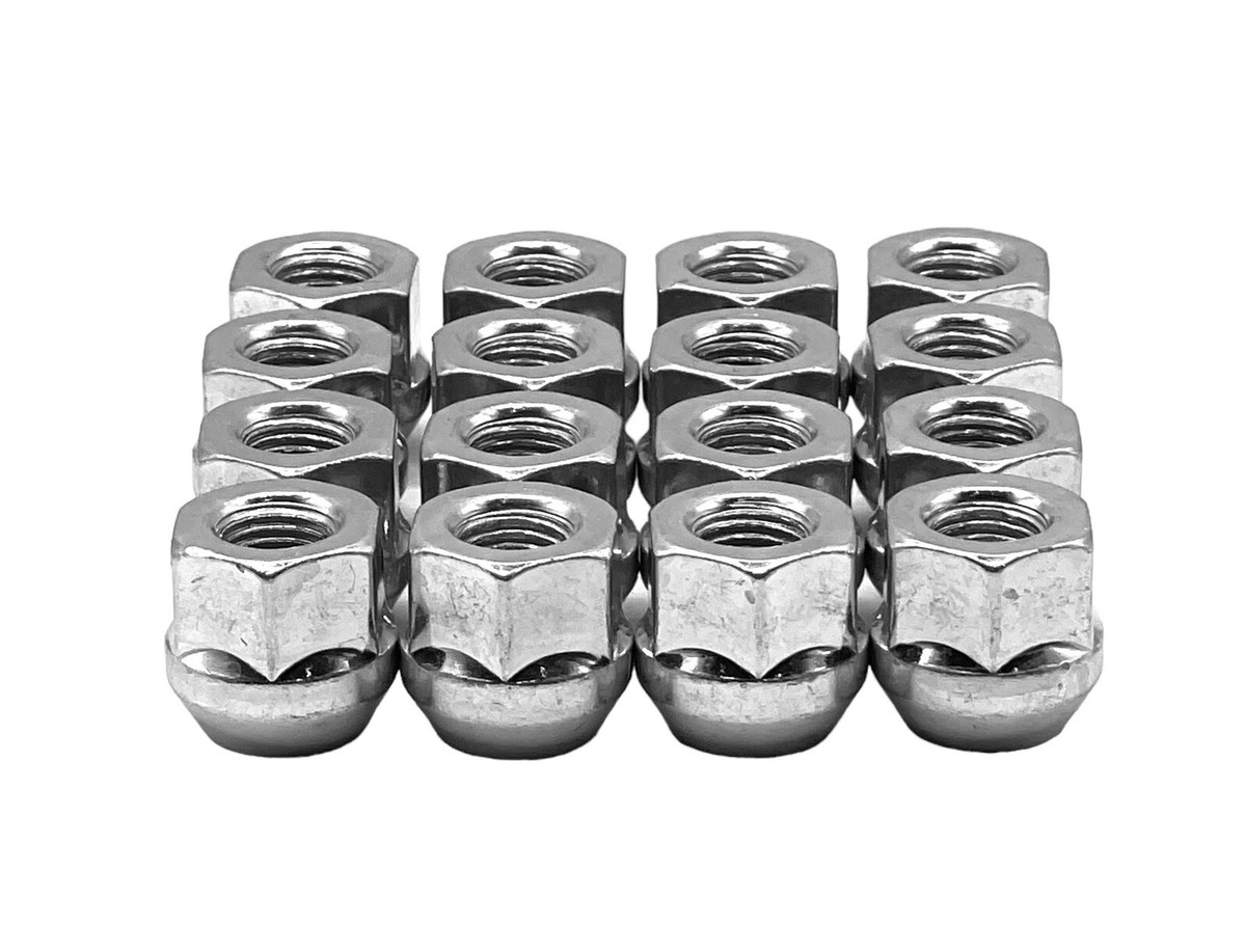 32-Pack Black 14x1.5 Open End Bulge Acorn Lug Nuts