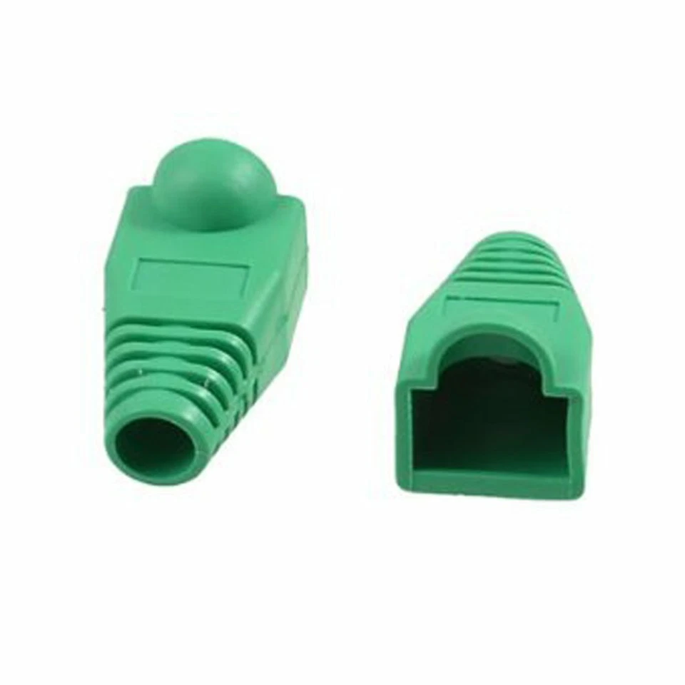 100 pcs Cat5e/Cat6/RJ45 Ethernet Cable Connector Strain Relief Boots Green - Image 2 of 4