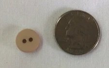 DILL BUTTONS - BEIGE ROUND - 2 HOLE - 1/2"W-- 15 BUTTONS IN A SET