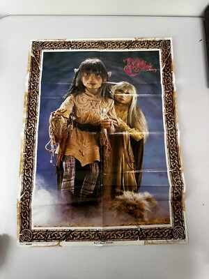 Rare Original vintage the Dark Crystal Poster Jen Kira and Fizzgig 1982 Henson