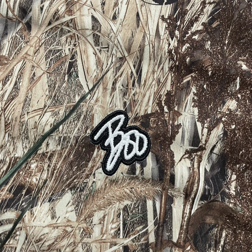 Camo Hunting Boo FIRETHORN TOUR Polo Shirt Mens M Classic Mossy Oak Duck Blind - Image 3 of 4