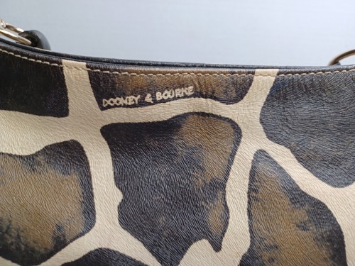 Bolso de Hombro Hobo Grande Estampado Jirafa Cuero Marrón y Blanco Dooney & Bourke - Imagen 5 de 14
