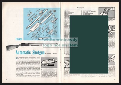 1964 FRANCHI Automatic Shotgun Exploded View..Parts List..2-pg Assembly ...