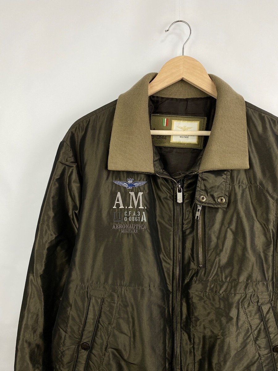 AERONAUTICA MILITARE フライトジャケット 54 ナイロン Aeronautica Militare Military Navy Down Jacket Size S | eBay