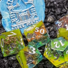 Sage's Enchanted Crystals Dreams - Sharp Edge Resin Polyhedral Dice Set