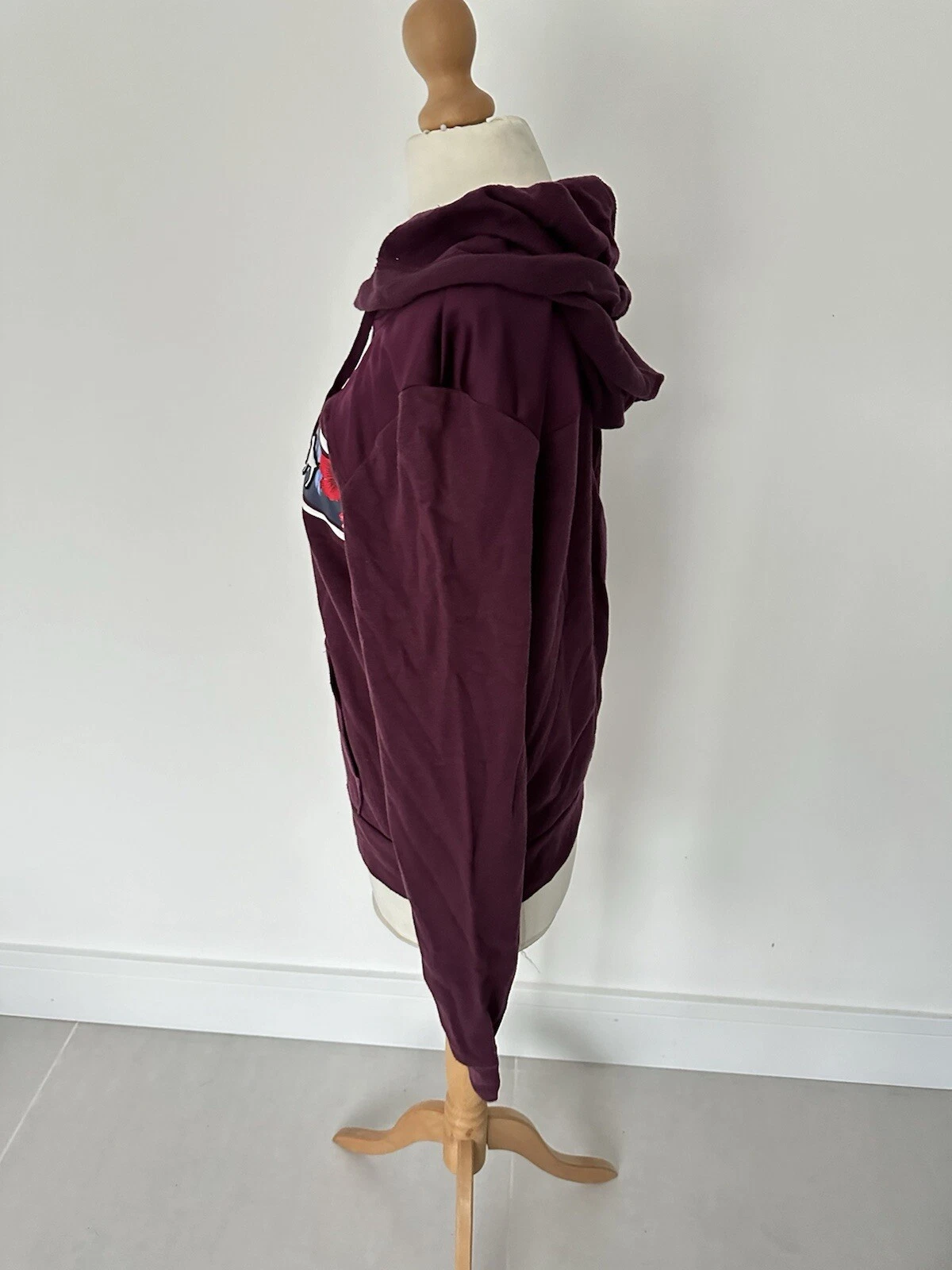 UNDERCOVER Felpa con cappuccio e zip rosa bambina Victoria Secret bordeaux stampa floreale taglia small V