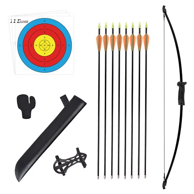 ELONG OUTDOOR 36.5" Archery Bow and Arrow Set Compound Kit Hunting Shooting Target for Kids