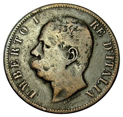 Italy 10 Centesimi coin 1893 km#27 Umberto I (a2)