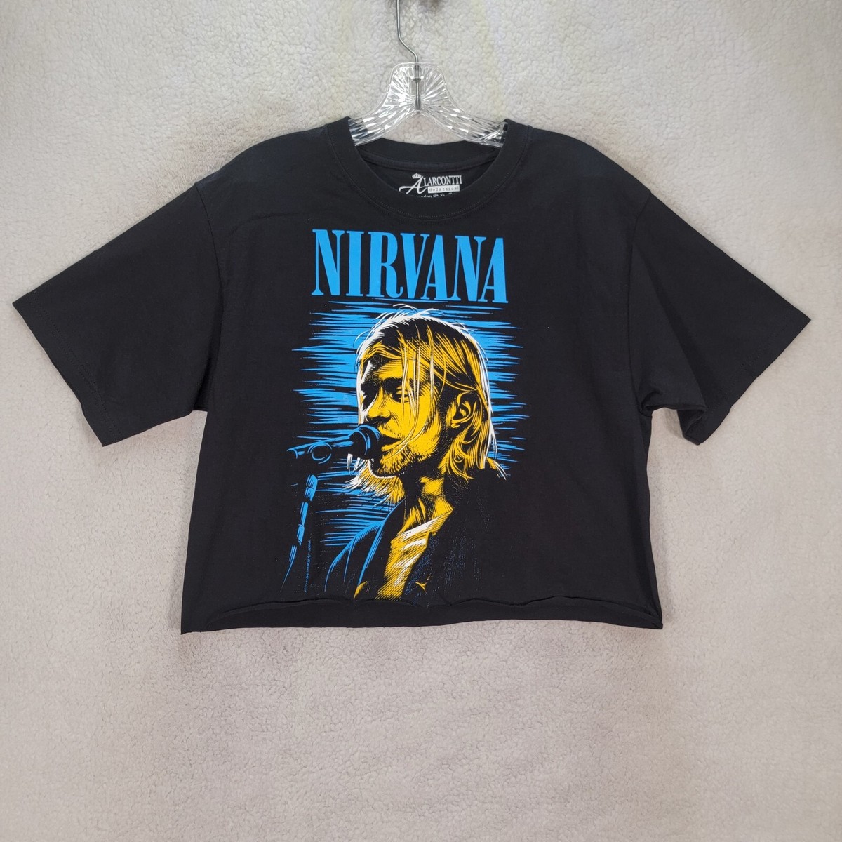 Nirvana Art Work Kurt Cobain Painting Graphic Tee Crop Fan Work T