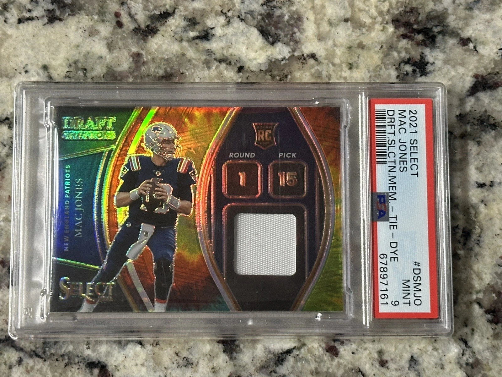 Mac Jones Panini Select Draft Selections Memorabilia #DSMJO Tie-Dye