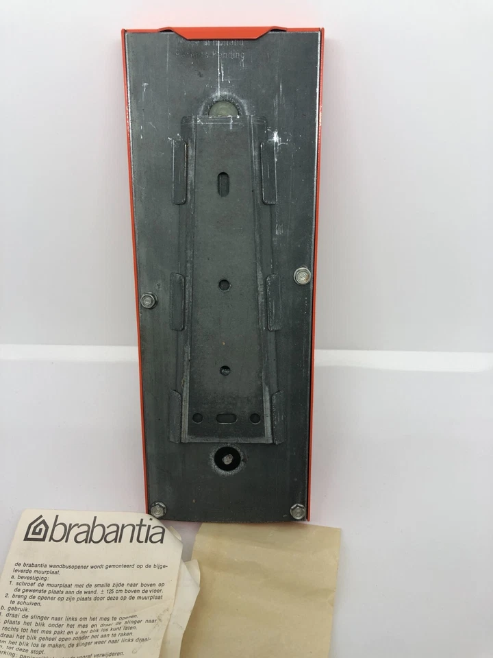 70er Jahre Brabantia Wand Dosenöffner Orange Kurbel Hand Konservenöffner NEU - Bild 3 von 3