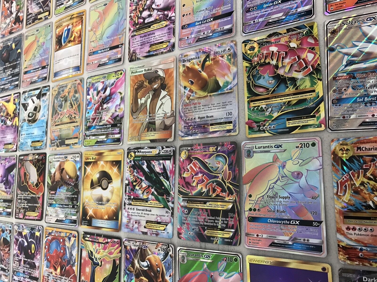 Pokemon TCG : 100 Card LOT Rare, COM/UNC, Holo & Guaranteed EX, MEGA OR  Full Art