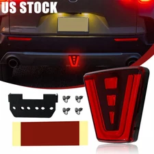 Universal F1 Style Triangle Red LED Third 3rd Brake Light Stop Lamp Red Lens