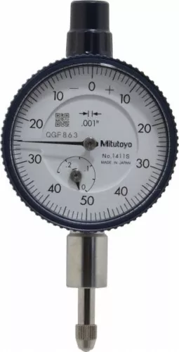 Mitutoyo 1/4" Range, 0-50-0 Reading, 0.001" Grad Dial Drop Indicator 1-5/8" D...