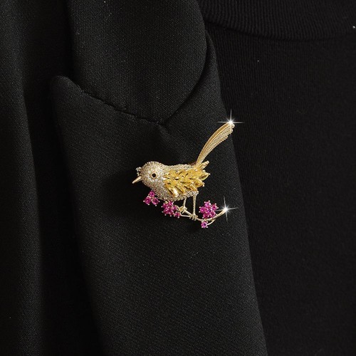 Spilla Corsetto Strass Lucido Carino Uccellino Babbo Decorato Babbo Donna V4M7 - Foto 9 di 11