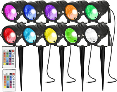 RGB Low Voltage Landscape Lighting Color Changing LED Spot Lights Remote Control