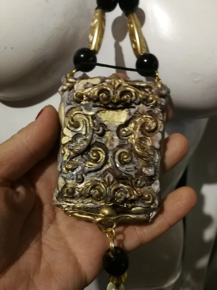 Joyería Japonesa Collar Asiático Talismán Oriental Colgante Cadena Antiguo Amuleto K Foto 4 de 4