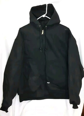 WALLS Canvas Full Zip Work Wear Insulated Jacket Hooded Black Size 2XL -NEW-D64