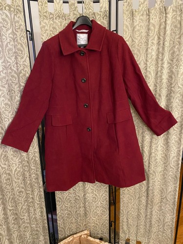 Womans 2x Larry Levine Red Wool Blend A 