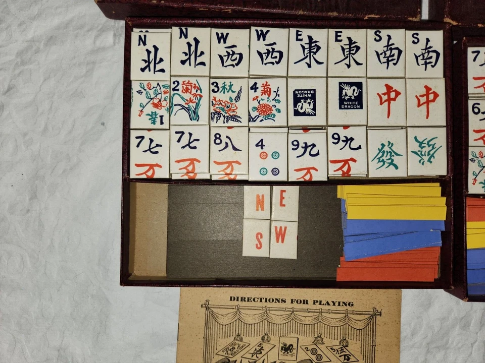 Two 1920's Chang Chia Mah Jong Pinkney Merchandise Co. Chinese Game, Made In USA - Image 2 of 4