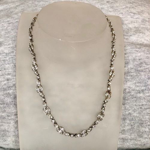 Monet Silver Diamond Necklace | eBay