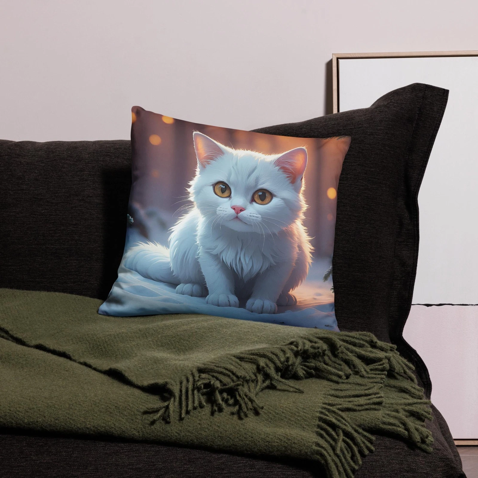 Throw Pillow Case Cat A3