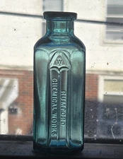 Extra Rare Small Or Sample Size Teal Green Rumford Chemical Works Bottle 1800s 