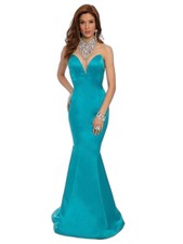 Jovani Turquoise Beaded Evening Gown Dress NWT Size 6 22735 Homecoming Prom