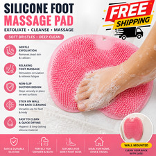 Silicone Foot Massage Shower Mat Non-Slip Foot Scrubber Back Brush.