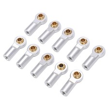 Silver 10pcs Link Rod End Joint Aluminum M3 Metal Ball End Head Holder For