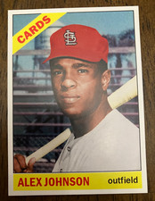ST. LOUIS CARDINALS: Alex Johnson Custom Modern 1966 Style Art Card