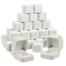 40 Pcs Velvet Ring Boxes Bulk for Jewelry Display, 2.17x1.97x1.57 inch Weddin...
