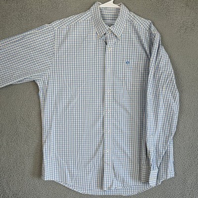 Southern Tide Shirt Mens Large Blue Multi Plaid Classic Fit Button Down Stretch