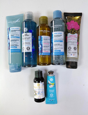 YVES ROCHER Set Make-up-Entferner, Mizellenwasser, Peeling, Duschbad etc /U69