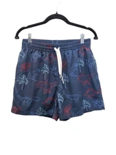 Chubbies Men's 5.5” Swim Trunks Dinosaur Mesh Lined Drawstring Blue Red Size M