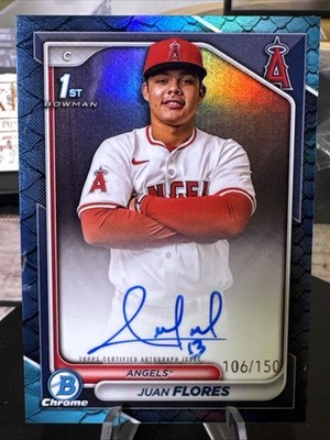 2024 Bowman Chrome - Prospect Autographs Juan Flores #CPA-JF Blue /150