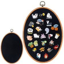 Yalikop Pin Display Board Fabric Enamel Boards Wall 11.4" x 8.6", Black