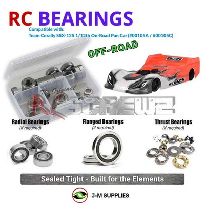 RCScrewZ Rubber Shielded Bearings cor020r for Corally SSX-125 (#00105A/C) | SET