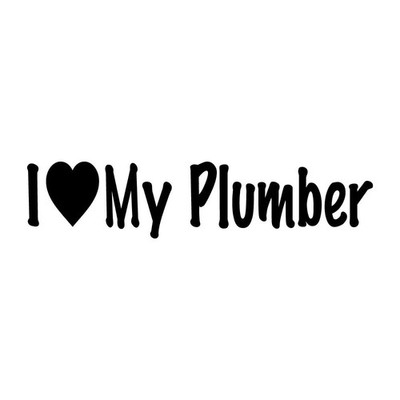 I Love My Plumber Decal Sticker Black Die Cut Vinyl