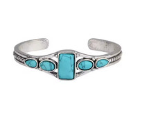 Turquoise square stone cuff bracelet
