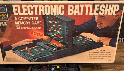 Electronic Battleship Board Game - 1977 Tested Complete - No Instructions Repair