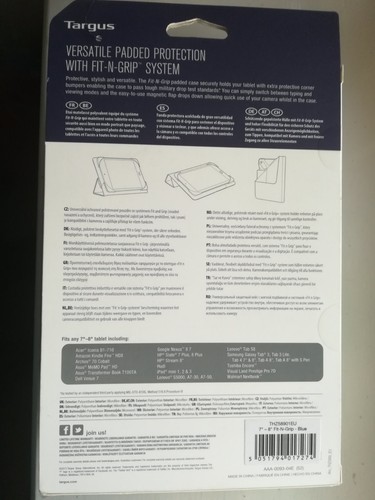 Targus Fit n' Grip Tablet Case for any 7''-8'' Tablets Skyblue - Picture 5 of 11