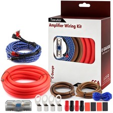 True 0 Gauge CCA Amplifier Wiring Kit 3000W Complete - 1/0 AWG Car Audio Powe...